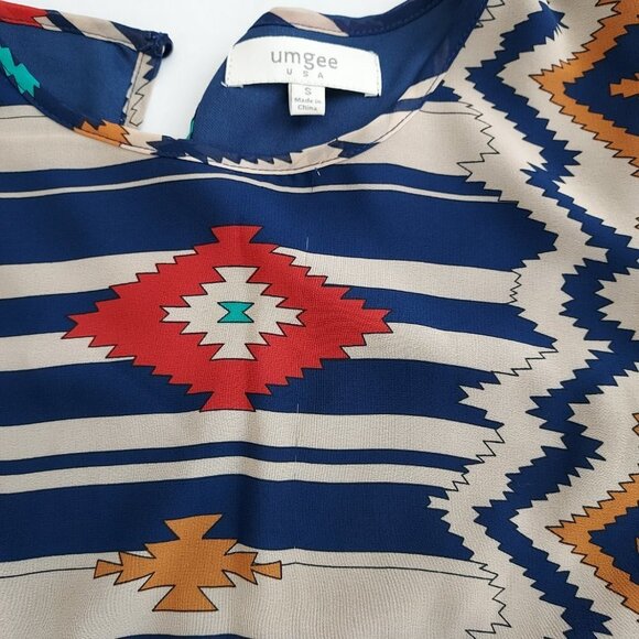 Umgee Aztec Print Babydoll Dress Size Small - Picture 8 of 13